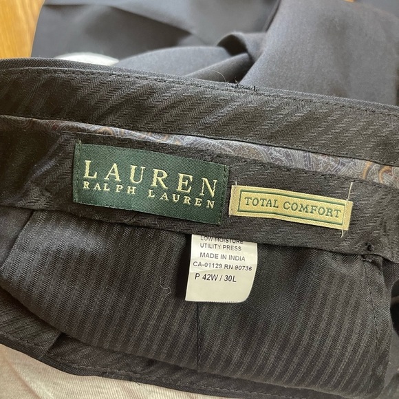 Ralph Lauren Men’s Black Wool Pants 42W 30L - Picture 3 of 8